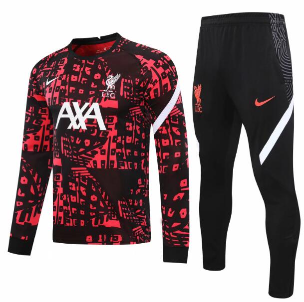 Liverpool Red Black Training Kits Sweatshirt with Pants 2020/21